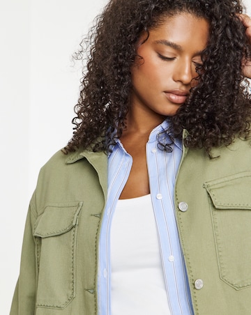 Simply Be Khaki Stitch Detail Utility Jacket