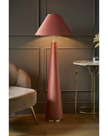 ValueLights Martha Pink Velvet Floor Lamp