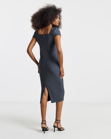 Simply Contour Grey Contouring Seam Stretch Bandage Midi Dress