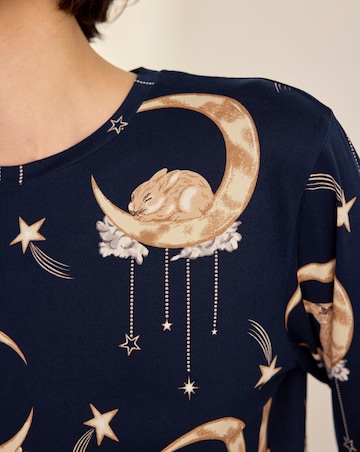 Chelsea Peers Classic Long Sleeve Crew Neck Moon Pyjama Set