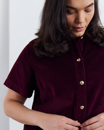 Burgundy Cord Mod Dress