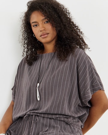 SIMPLY BE TIE WAIST PINSTRIPE TOP CO-ORD