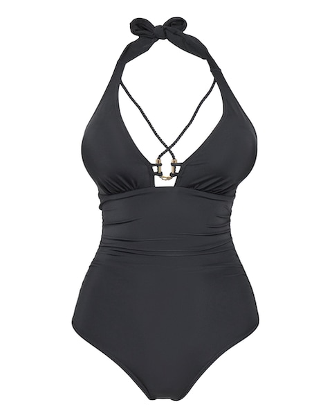 Halterneck Trim Detail Swimsuit