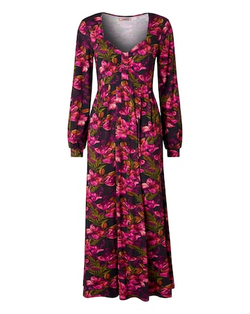 Joe Browns Lovely Lily Print Long Sleeve Jersey Midi Dress