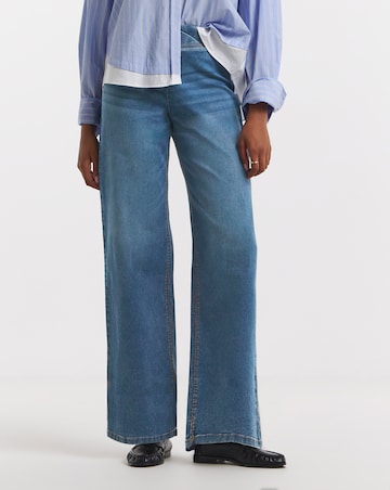 Mid Blue Stretch Wide Leg Weekender Jeggings