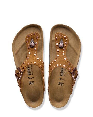 Birkenstock Gizeh Mink Suede Rivet Sandals - Standard Fit (D)