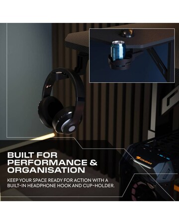 X Rocker Cougar XL 160cm Height Adjustable Gaming Desk with Mousepad - Black