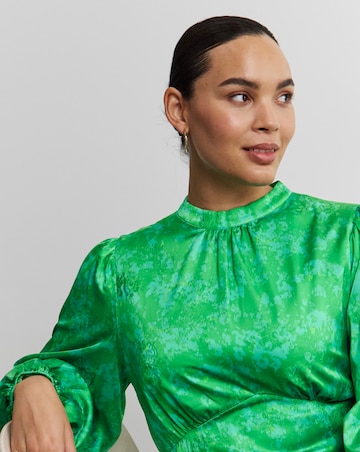 Joanna Hope Satin Jacquard Midi Dress