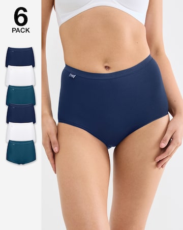 Sloggi (6 Pack) Basic Maxi Cotton Knickers Blue Multi
