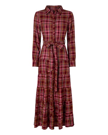 Joe Browns Petite Willow Check Button Through Maxi Dress