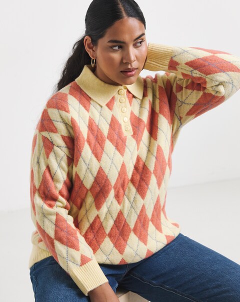 Argyle Polo Jumper