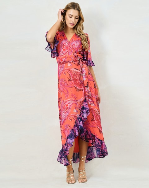 Hope & Ivy Zella Maxi Wrap Dress