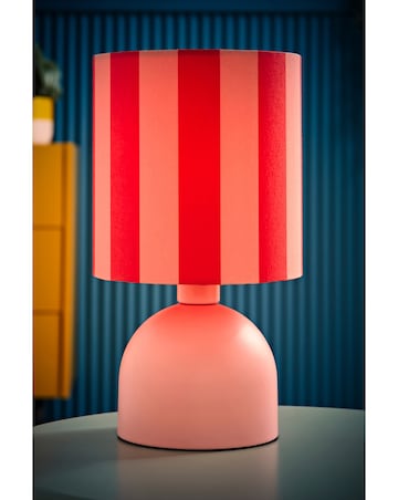 ValueLights Miley Pink Stripe Table Lamp