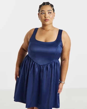 Simply Be Satin Angled Waist Dress