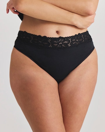 Pretty Secrets (5 Pack) Lace Top Thongs Black