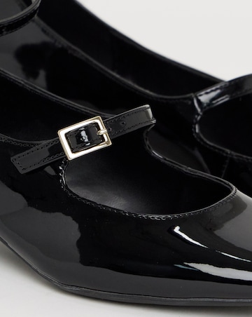 Reno Mary Jane Ankle Strap Block Heel Shoes - Wide Fit (E)