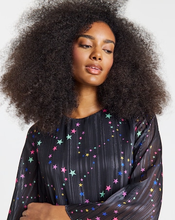 Twisted Wunder Alaska Star Print Lurex Stripe Maxi Dress