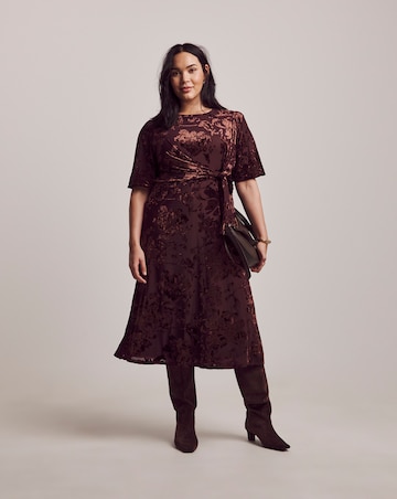 Julipa Petite Velour Burn Out Midi Dress