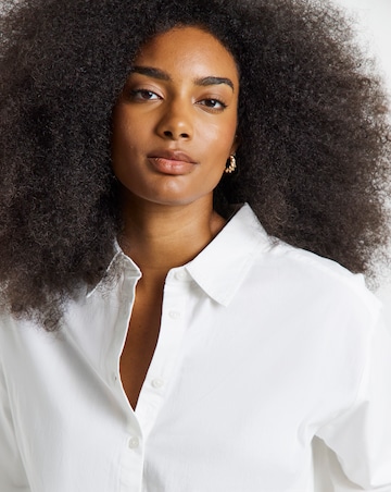 White Relaxed Cotton Poplin Shirt