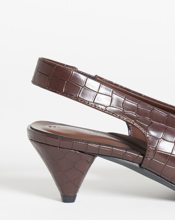 Rina Slingback Pointed Toe Heeled Shoes - Wide Fit (E)