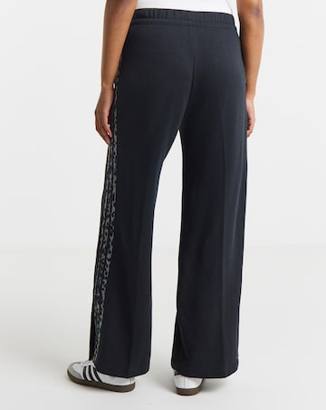 adidas 3 Stripe Leopard Print Wide Leg Pant