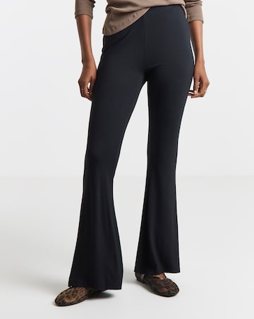 Black Jersey Flared Trouser