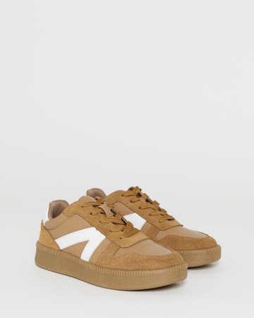 Rumba Leather Retro Lace up Trainer - Extra Wide Fit (EEE)