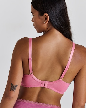 Pretty Secrets (2 Pack) Cotton Lace Non Wired Full Cup Bras (B-G) Pink Multi