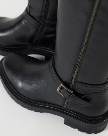 Sherry Zip Detail Knee High Boots - Wide Fit (E) & Curvy Calf