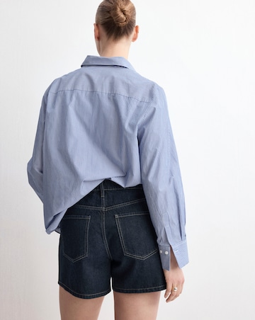 Mango Straight Mid-Rise Denim Shorts