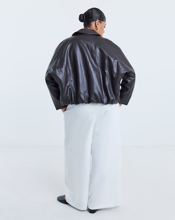 Chocolate Bubble Hem Faux Leather Jacket
