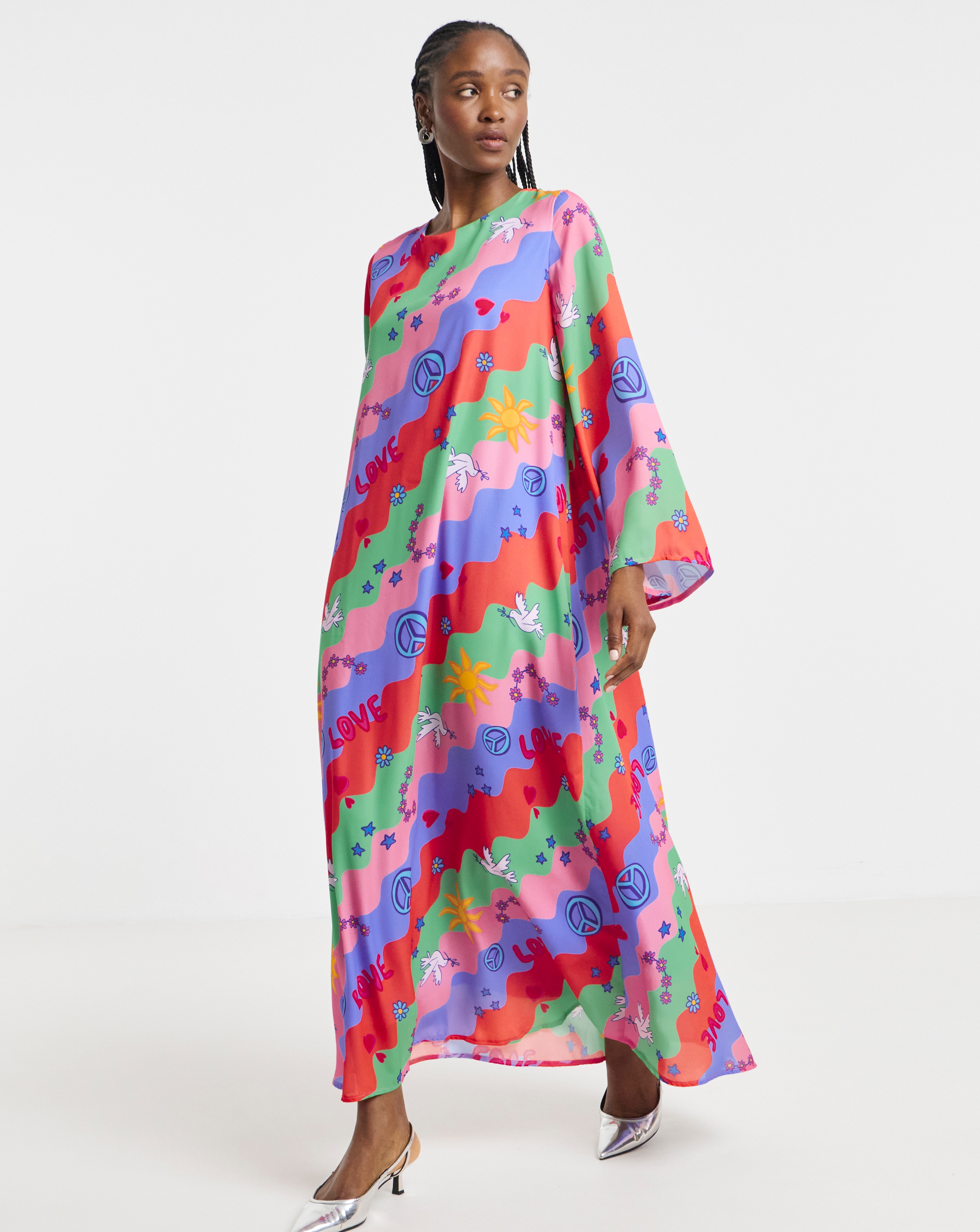 Twisted Wunder Postcard Collared Midaxi Dress | Simply Be