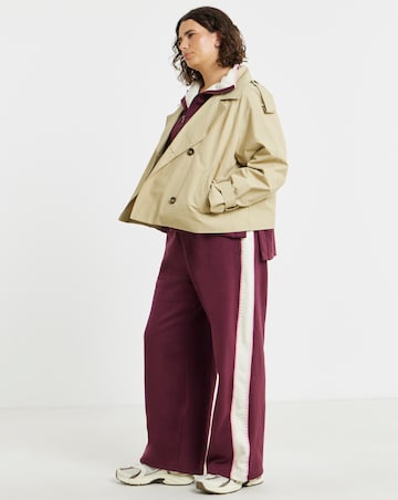 Simply Be Chocolate Whipstitch Side Stripe Jogger