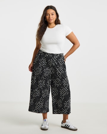 Simply Be Mono Spot Jersey Culotte