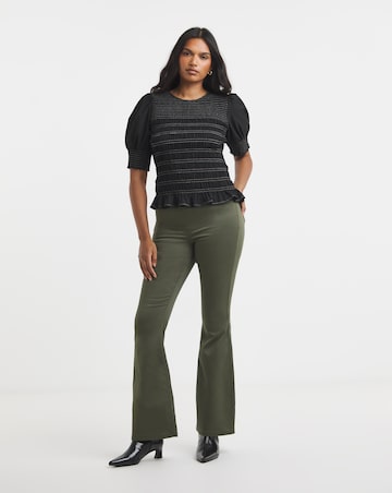 Khaki Flared Weekender Jeggings