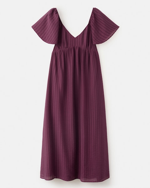 Mango Textured Dress With Gathered Detail