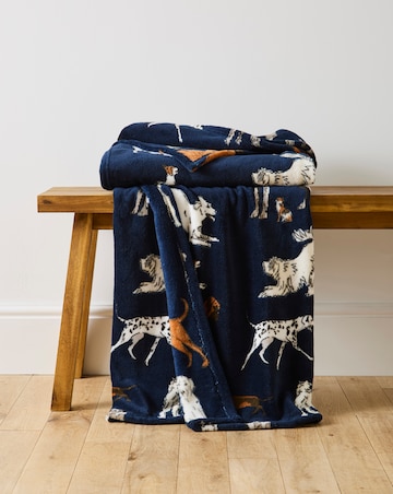 Mixed Dogs Printed Fleece Throw