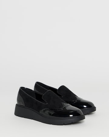Claire Low Wedge Contrast Loafers - Extra Wide Fit (EEE)