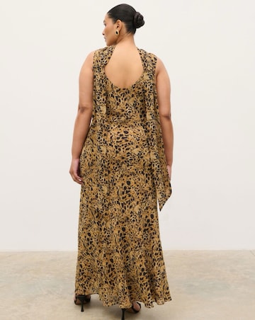 Pretty Lavish Arden High Cowl Scarf Leopard Print Maxi Dress
