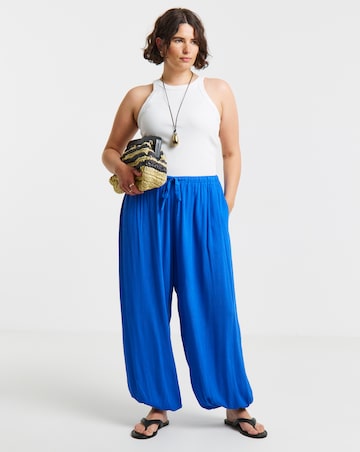 Simply Be Blue Crinkle Balloon Trouser Co-rd