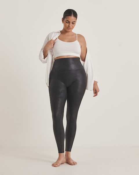 Spanx Medium Control Faux Leather Leggings Black