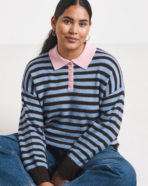 Stripe Knitted Polo
