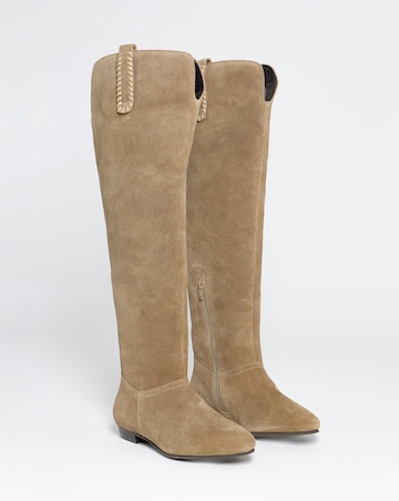Olivia Suede Over the Knee Western Boots - Wide Fit (E) & Curvy Calf