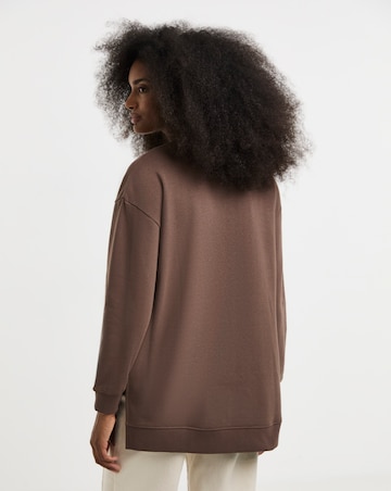 Simply Be Chocolate Side Split Sweatshirt Tunic
