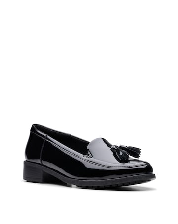Clarks Havisham Edge Patent Leather Tassle Loafers - Wide Fit (E)