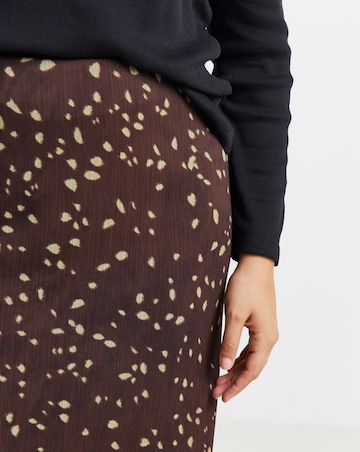 Simply Be Deer Print Chiffon Maxi Skirt