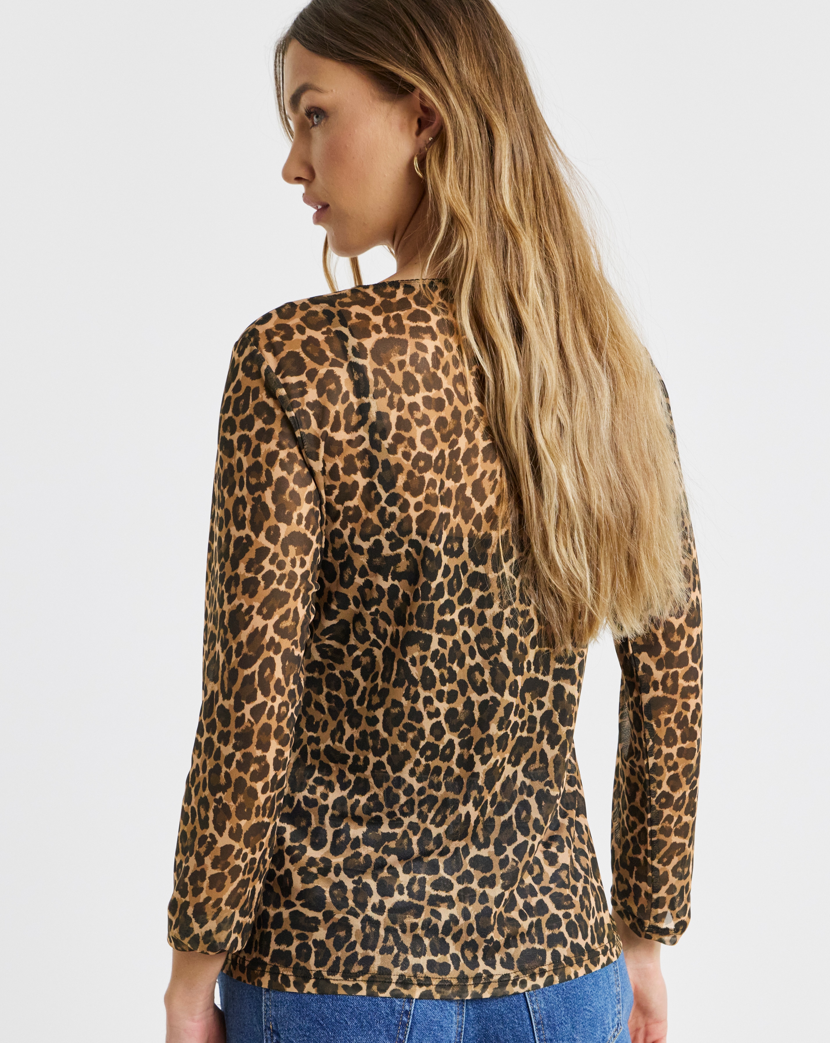 Simply Be Leopard Print Mesh Jersey Cardigan | Simply Be
