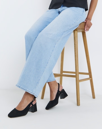 Vivi Block Heel Slingback Shoes - Wide Fit (E)