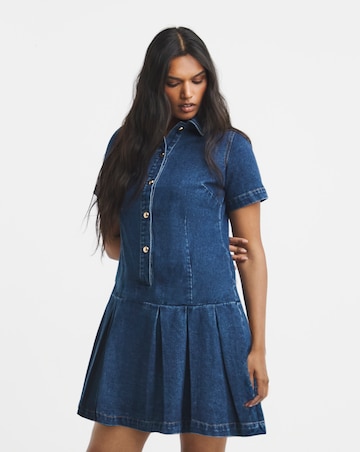 Mid Wash Denim Mod Dress