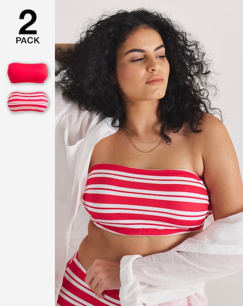 Simply Be 2 Pack Value Bandeau Bikini Tops
